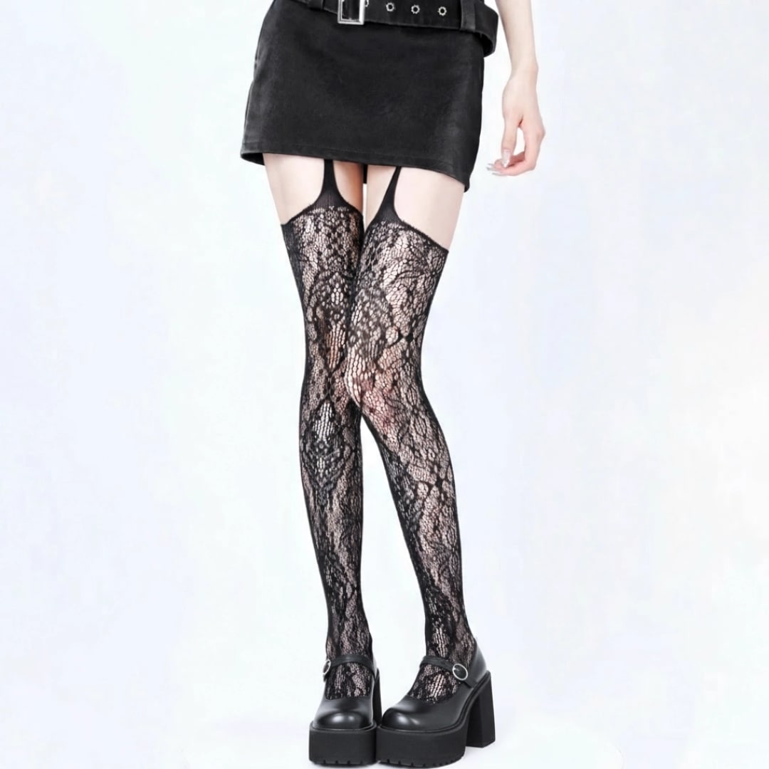 Crimson Veil Tights