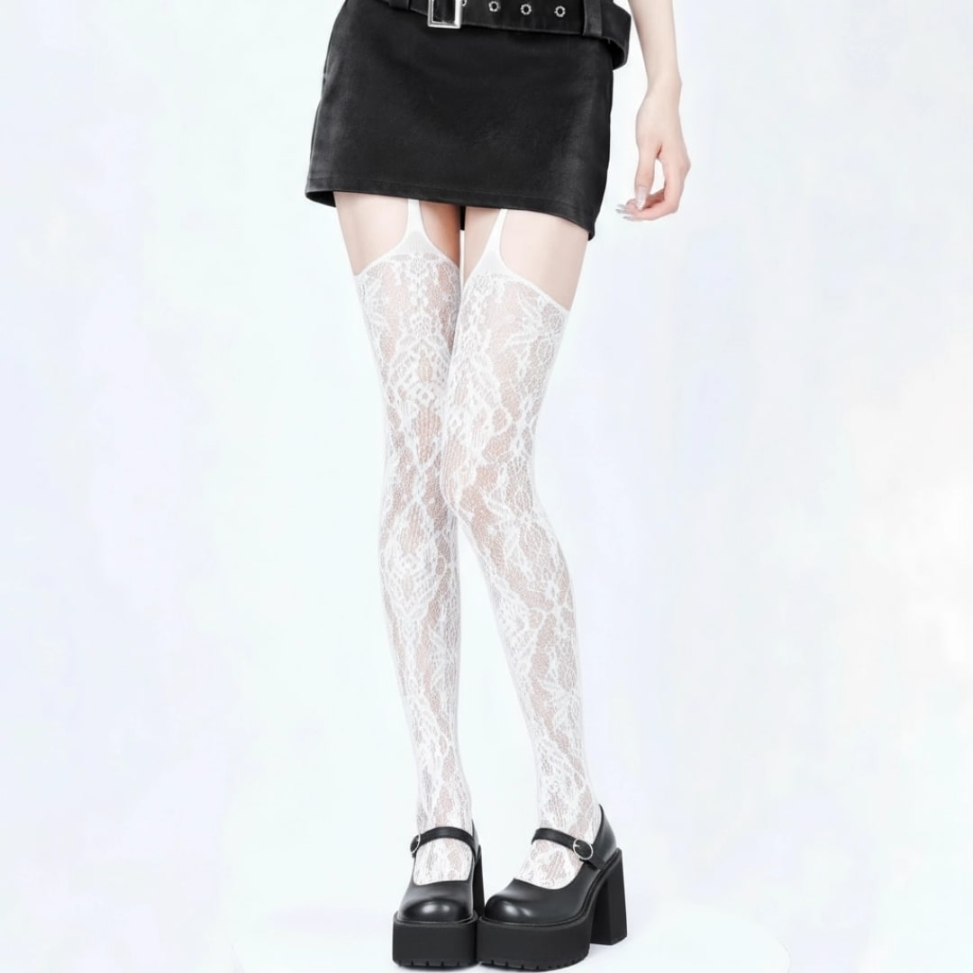Crimson Veil Tights